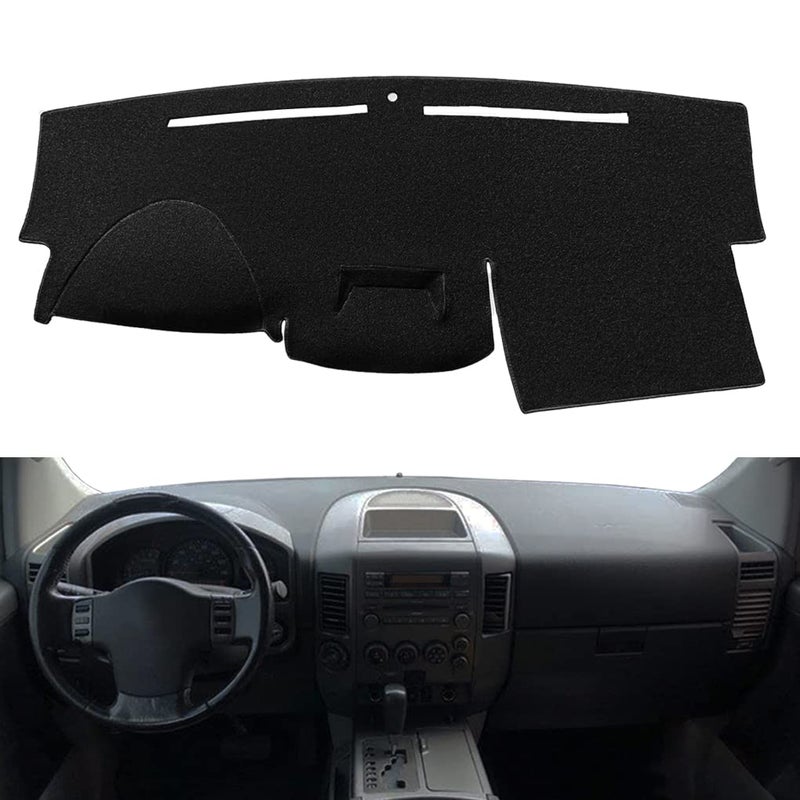 Yiz Dash Cover Mat Custom Fit for Nissan Armada 2004 2005 2006 2007/ Titan 2004-2012 no Navigation,Dashboard Cover Cap Pad Carpet(Black) Y59 - Image 2